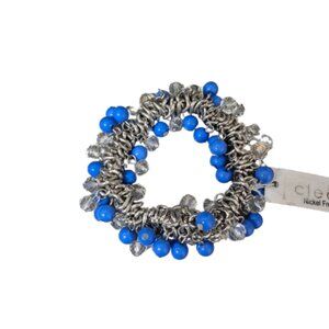 NWT Cleo Nickel Free Silver Blue and Crystal Bracelet